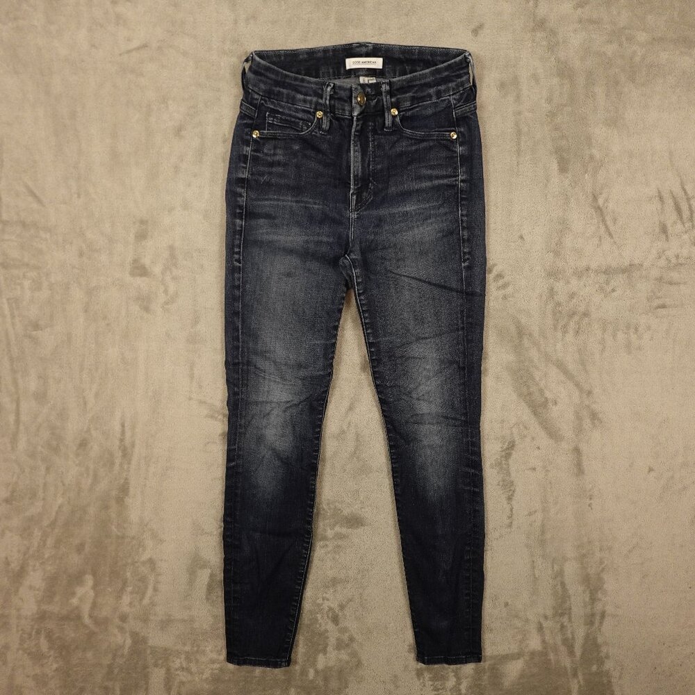 Good American Jeans Good Legs Skinny Women's Size 0/25 Blue Stretchy Denim